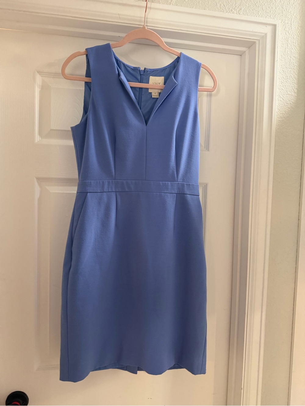 J. Crew Suiting Sleeveless Shift Dress in Periwinkle